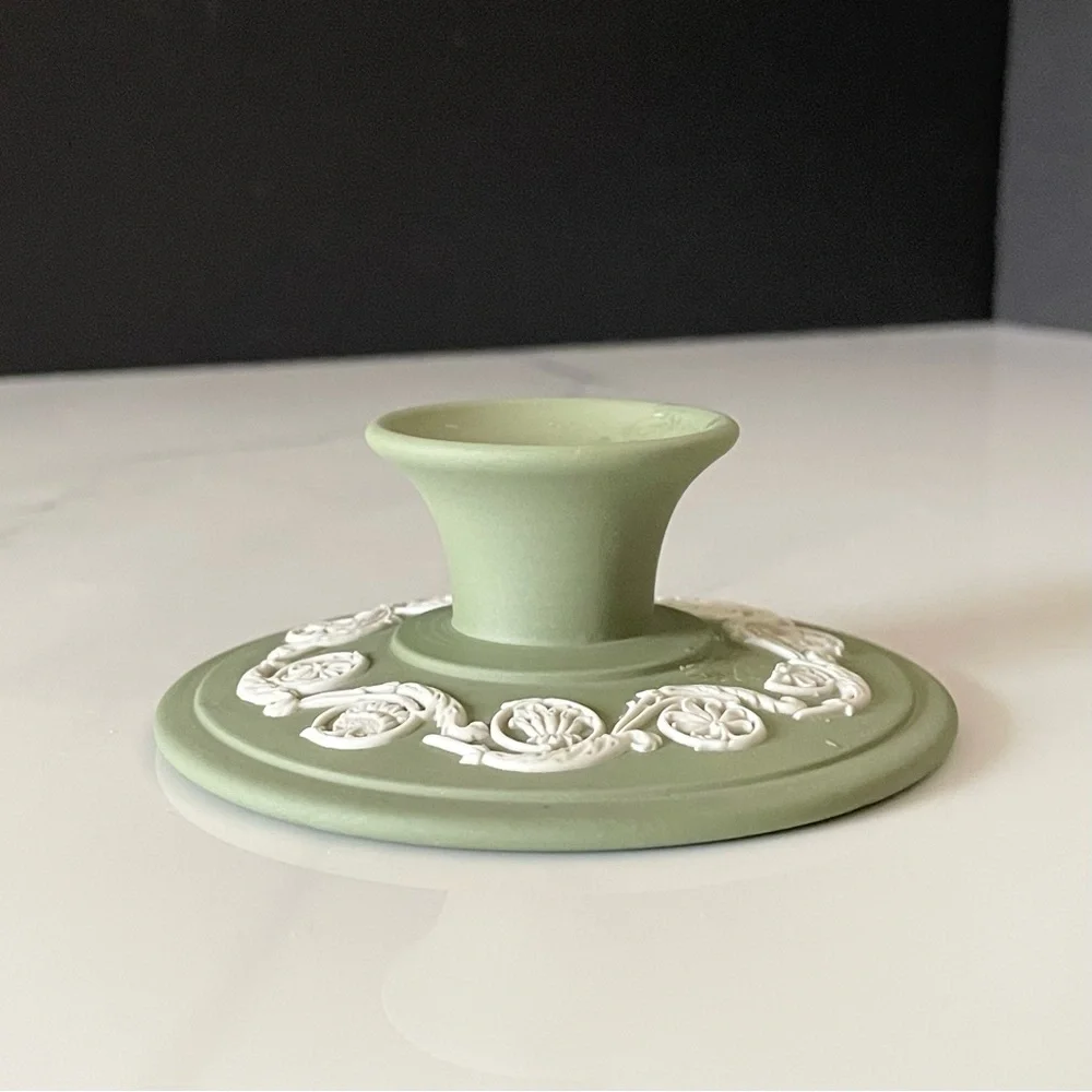 Green Taper Candle Holder - Jasperware by Wedgwood